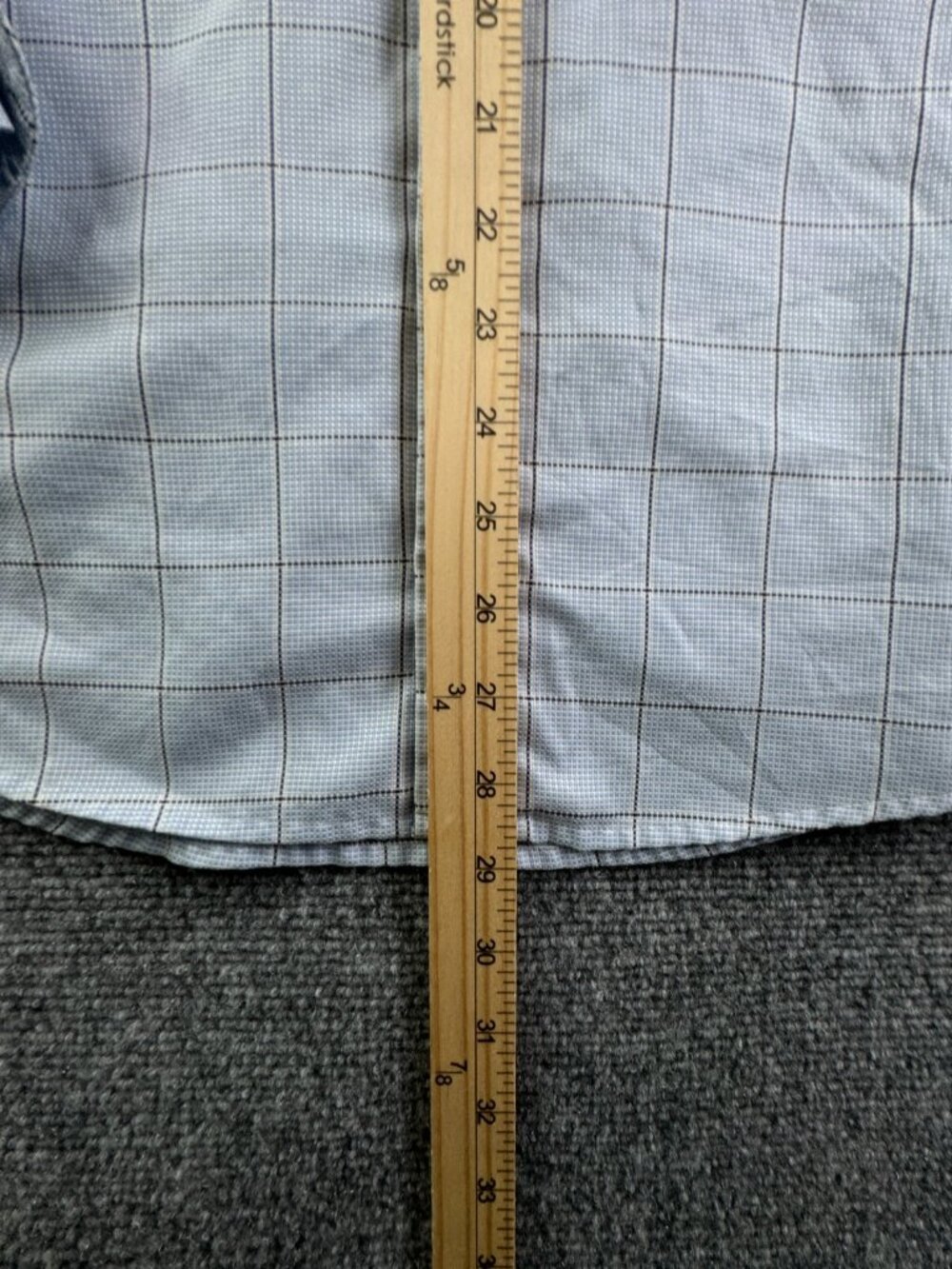 Eton Button Up Shirt Long Sleeve Men Wrinkle Free Cotton Blue Check Size 15 ** - Picture 4 of 16